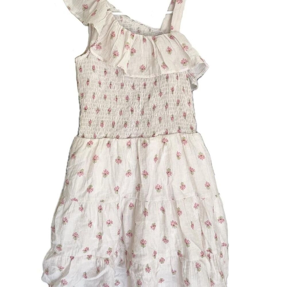 Zara Girl's White and Pink Dress